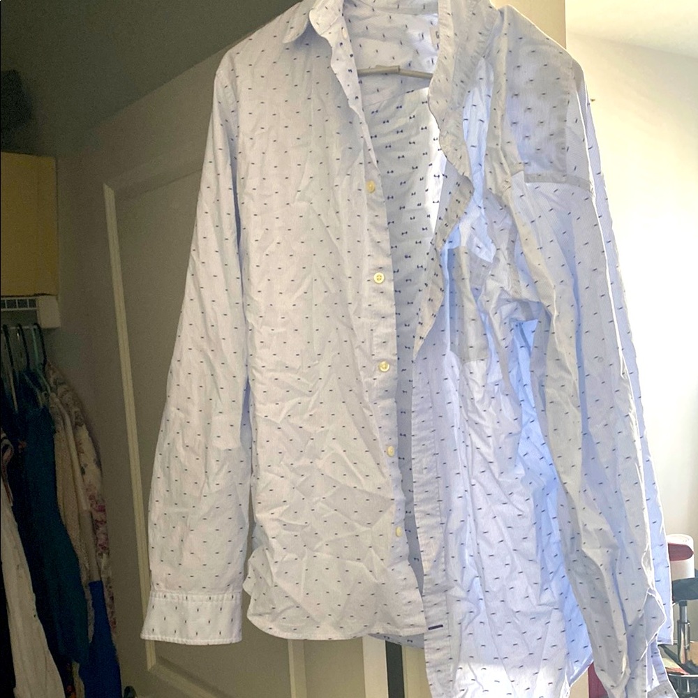Men's Light Blue Patterned Shirt